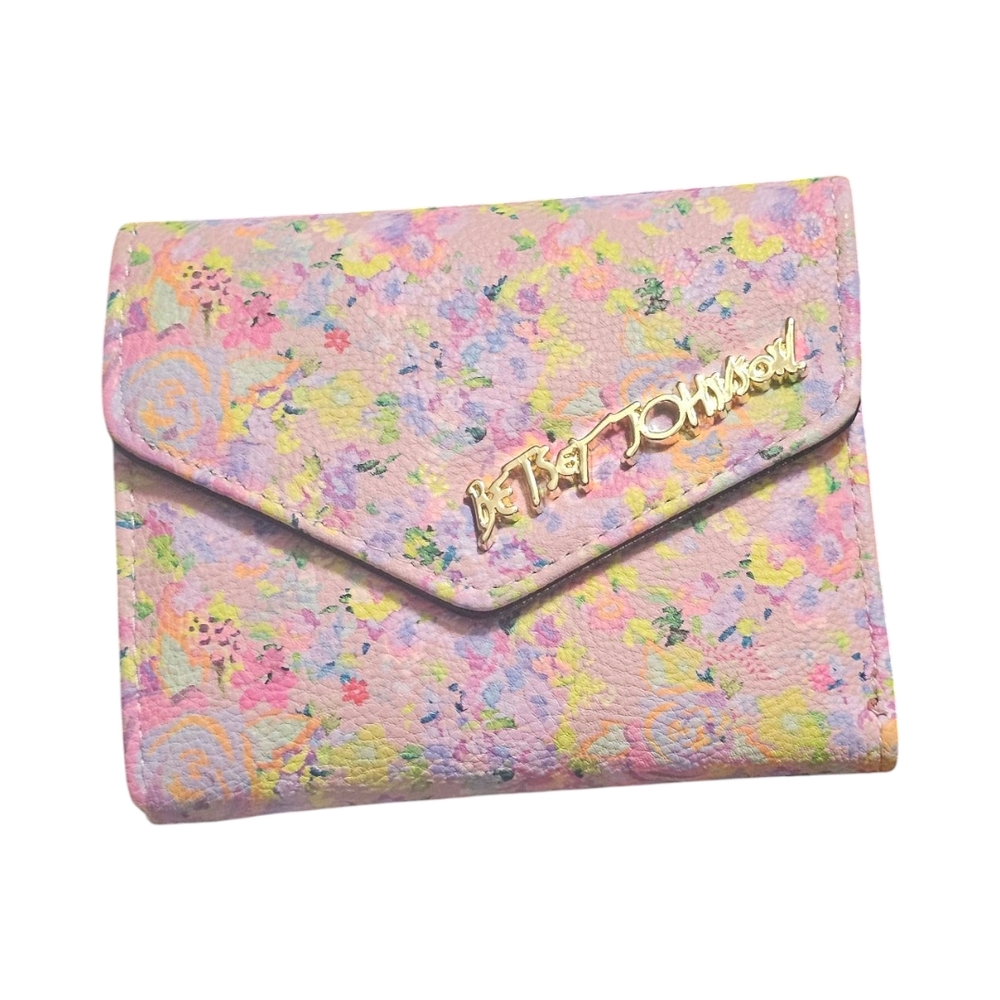 Betsey Johnson Pink and Yellow Confetti Wallet